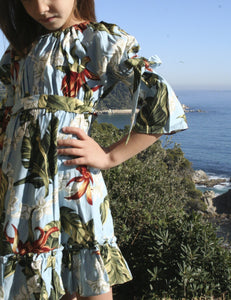 Vestido tropical mil lazos azul