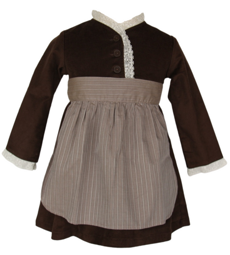 Vestido Pradera chocolate con delantal