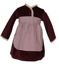 Load image into Gallery viewer, Vestido Pradera granate con delantal