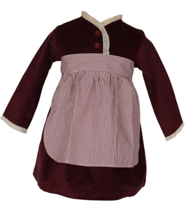 Vestido Pradera granate con delantal