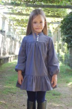 Vestido cuello mao niña gris