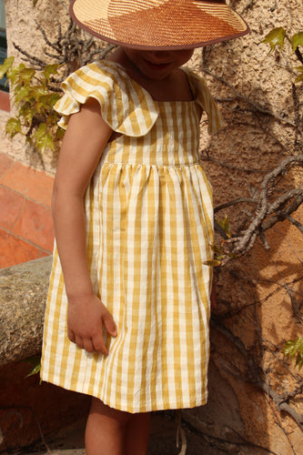 Vestido vichy mostaza
