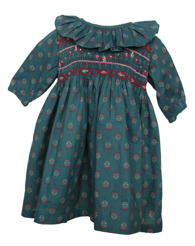 Vestido bordado a mano flor liz