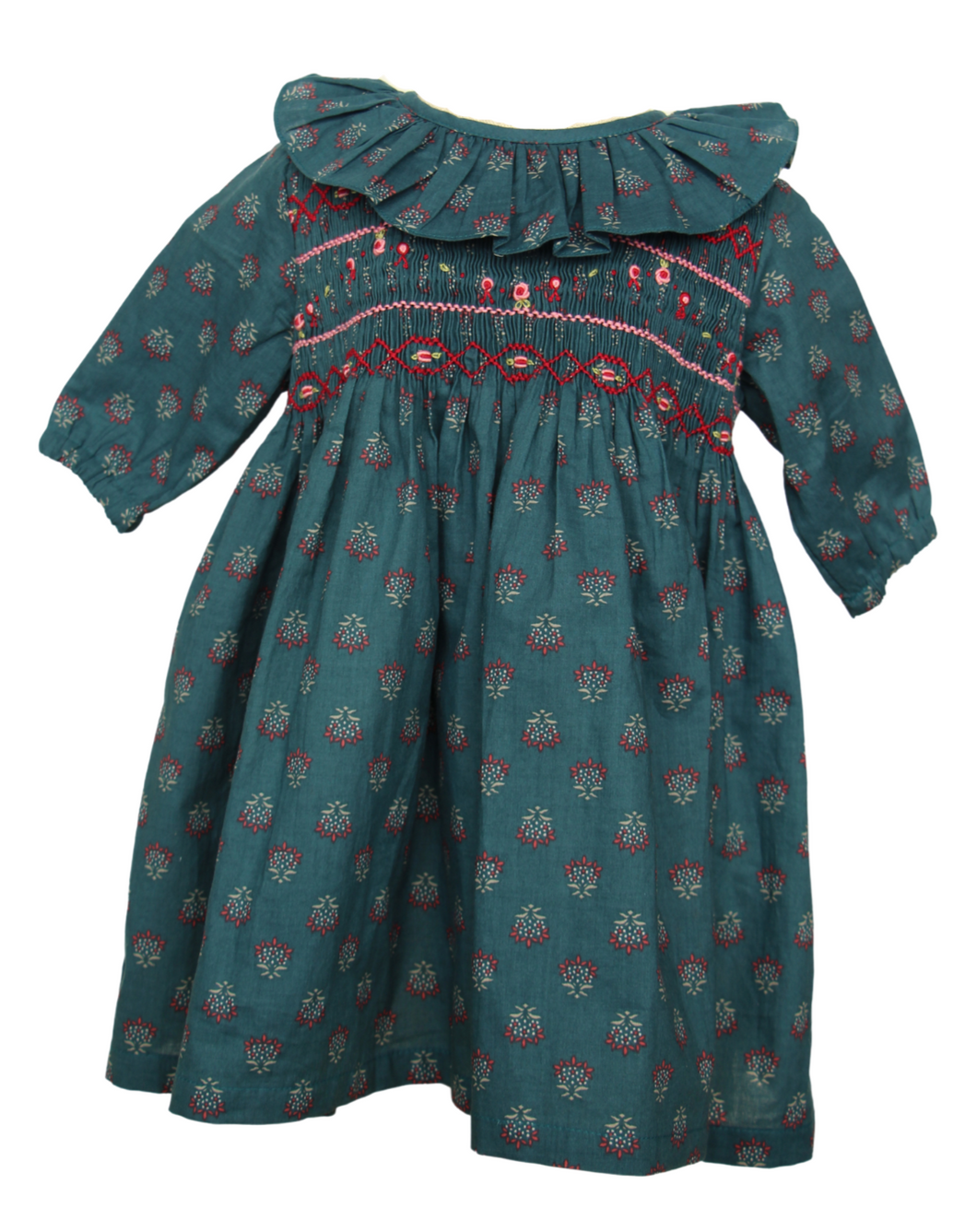Vestido bordado a mano flor liz
