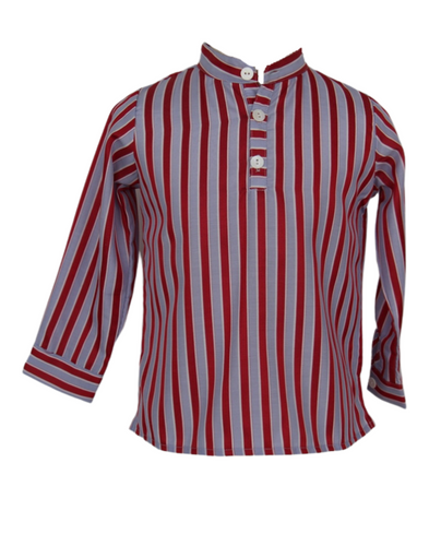 Camisa mao rayas azul y roja